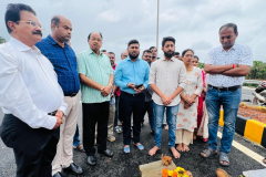 Opening of Khandepar bridge approach road linking both sides of NH748